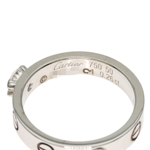 CARTIER 18k Silver Diamond Love Ring #50 - Picture 5 of 11